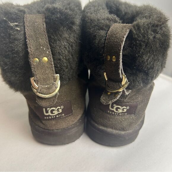 UGG low ankle folded winter boots size 8 brown - Picture 3 of 5
